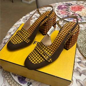 FENDI houndstooth slingback